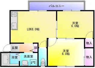 ハイツボナール【2階】の間取り