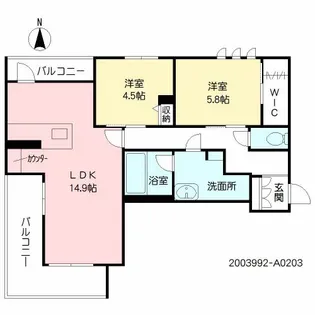 シャーメゾンSin【2階】の間取り