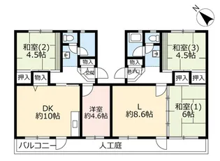 UR泉南一丘【2階】の間取り