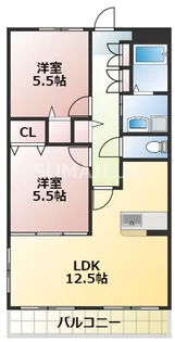 2LDKの間取り画像
