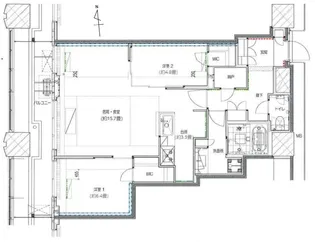 富久クロスコンフォートタワー【38階】の間取り