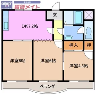 ガーデンヒルズ1号館【2階】の間取り