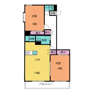プラウドコート【2階】の間取り