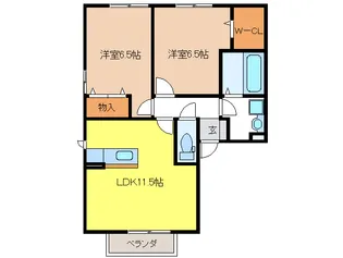 岐阜県岐阜市粟野西3【アパート】の間取り