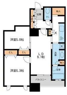 神奈川県横浜市中区山下町【マンション】の間取り