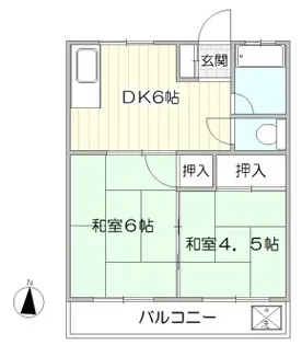 グリーンヒルコーポ【2階】の間取り