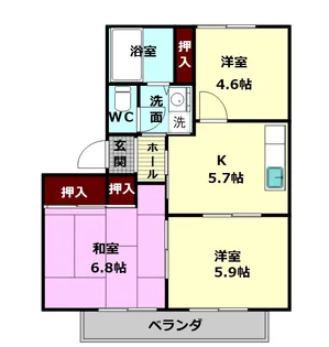 ベルビュ【1階】の間取り