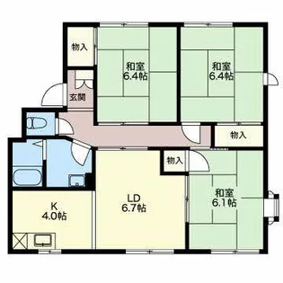 シャルム浅野【1階】の間取り