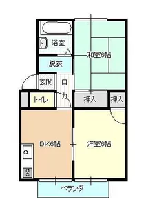 プレジールニュー皆生【1階】の間取り