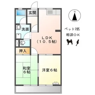 サンハイツI【1階】の間取り