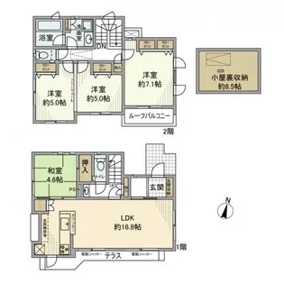東京都杉並区下井草3【一戸建】の間取り