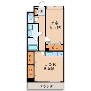 プログレスアサダ瓦町【4階】の間取り