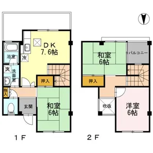 治儀ハイツ B棟の間取り