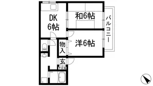 ウエストリバー【2階】の間取り