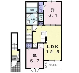 大阪府富田林市若松町東1【アパート】の間取り