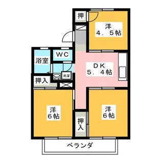 グリーンハイツ大畑B【2階】の間取り