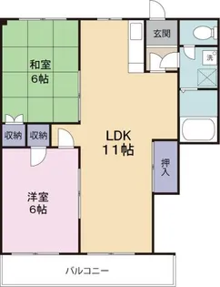 2LDKの間取り画像
