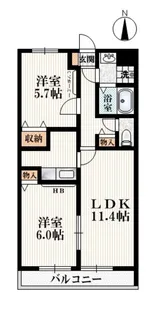 メゾンルネ【2階】の間取り