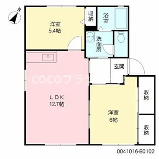 ソレイユB棟【1階】の間取り