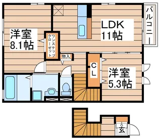 セジュールA【2階】の間取り