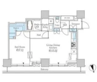 東京都港区芝浦4【マンション】の間取り