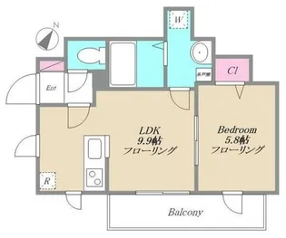 ルポルトボヌール【1階】の間取り