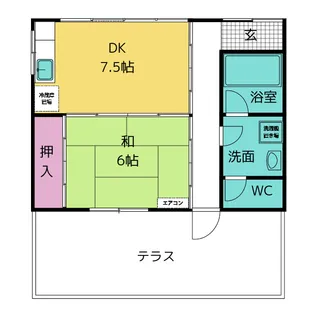 コーポ生駒【1階】の間取り