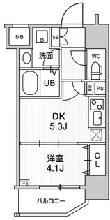 ジェノヴィア南千住スカイガーデン【9階】の間取り