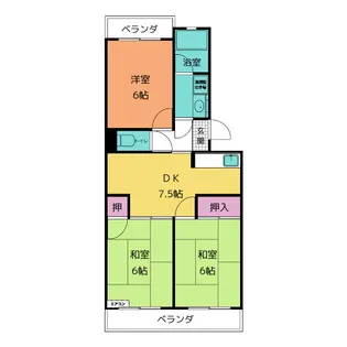 ハピネス池浦【4階】の間取り