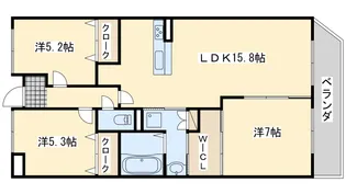 プレミアムスイート尾崎【2階】の間取り