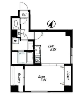 ROMEC勝どき(ロメック勝どき)【8階】の間取り