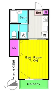 フラットさつきIII【1階】の間取り