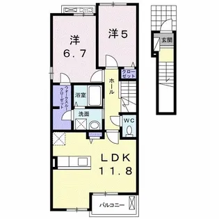 Alloggio INABA【2階】の間取り