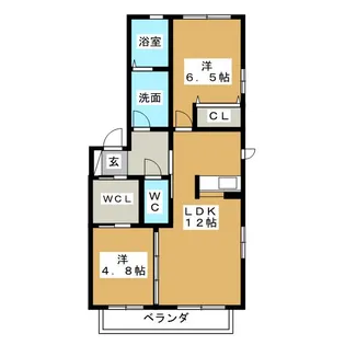 カーサ エストランテ A棟【1階】の間取り