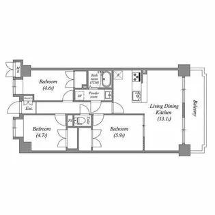東京都大田区西六郷4【マンション】の間取り