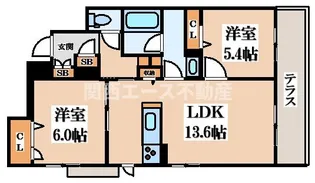 シャーメゾンシャルム本町【1階】の間取り