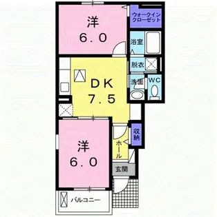 徳島県徳島市川内町加賀須野【アパート】の間取り
