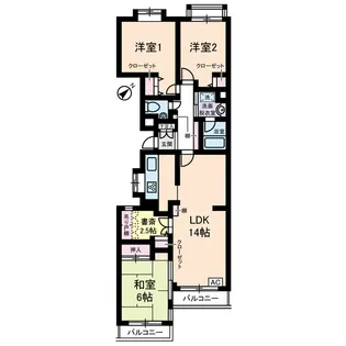 クリオ鎌倉笛田【1階】の間取り