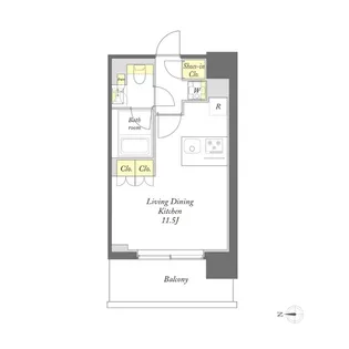 プライムメゾン蒲田【13階】の間取り
