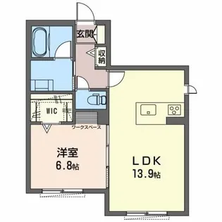 カーサ・リビエラWEST【1階】の間取り