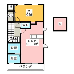 プリマデコールA棟【2階】の間取り