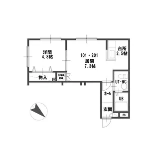 ルミエール美園A【1階】の間取り