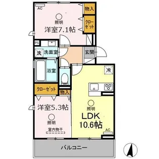 Lavie belle B【2階】の間取り