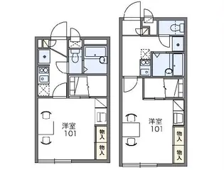 レオパレスクゥラージュ【1階】の間取り