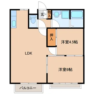 エリール田中II【2階】の間取り