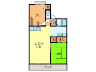 白鳥ハイツ A棟【1階】の間取り