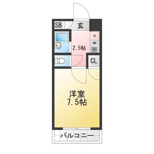 ベルシティー【6階】の間取り