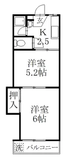コーポタツノD【1階】の間取り