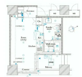 ザ・タワー芝浦【7階】の間取り