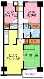 プレシード富士見ヶ丘【4階】の間取り